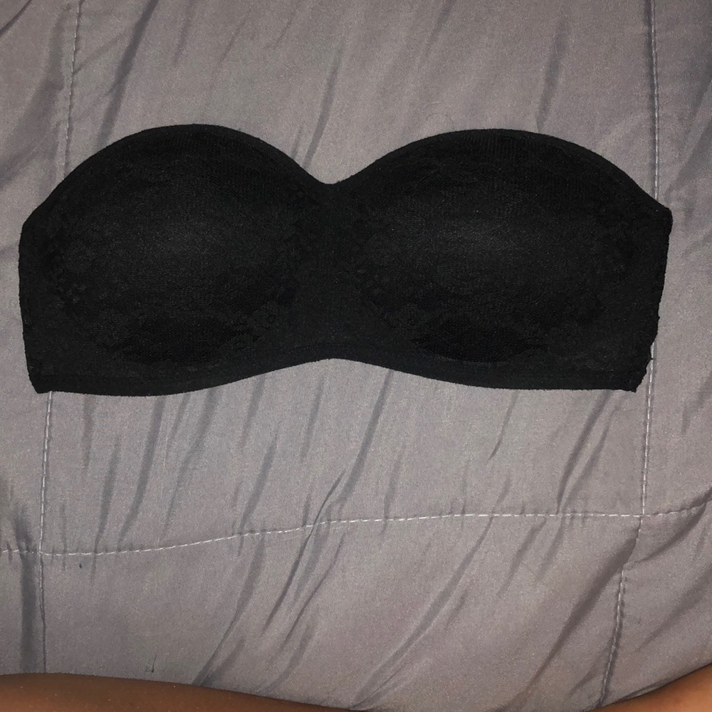 Pink black lace bralet